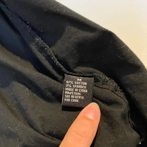 Women's Black Button-Down Top - Picture 4 of 6